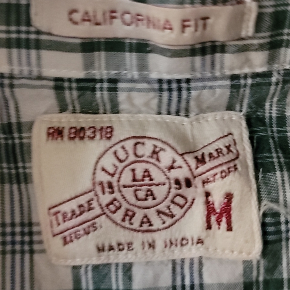 Lucky Brand Sz M Button Down shirt 100% cotton - Picture 6 of 7